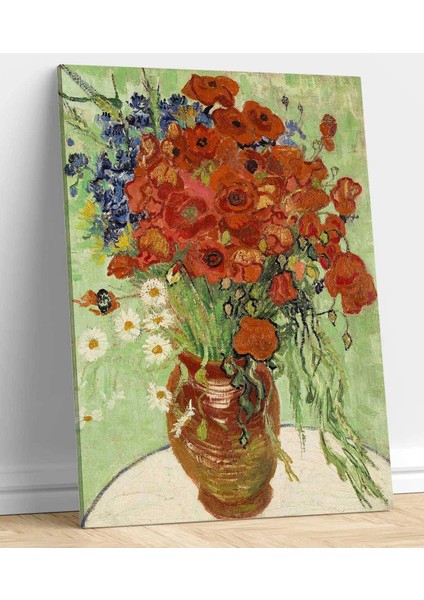 Vincent Van Gogh Vazoda Gelincik ve Papatyalar Kanvas Tablo