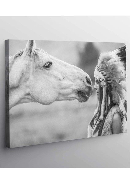 Yerli Hint At Figürü Soyut Kanvas Tablo fiyatları