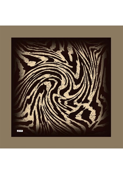 Zebra Desen Yeşil Pamuk Eşarp