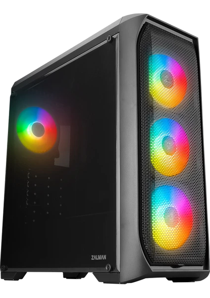 N5 Mf (Se) 4 Adet Rgb Fanlı Megamax 600W 80 Siyah Mesh Metal Panel Gaming Oyuncu Kasası