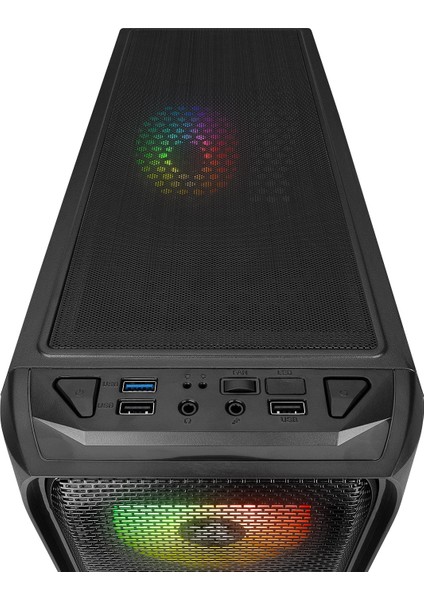 N5 Mf (Se) 4 Adet Rgb Fanlı Megamax 600W 80 Siyah Mesh Metal Panel Gaming Oyuncu Kasası