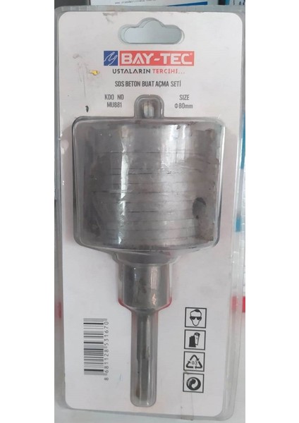 Beton Delme Buat Açma Panç Seti 80 mm