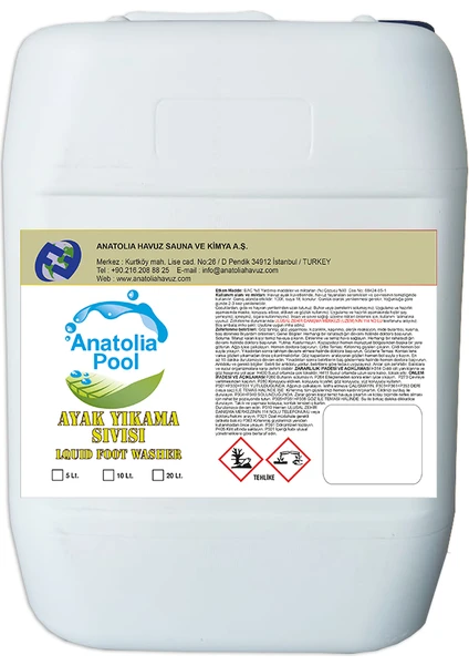 Anatolia Pool Ayak Yıkama Sıvısı 20 Lt (Liquid Foot Washer)