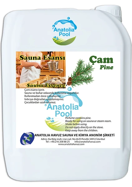 Anatolia Pool Sauna Buhar Esansı Çam 5 Lt. ( Sauna Essence Pine )