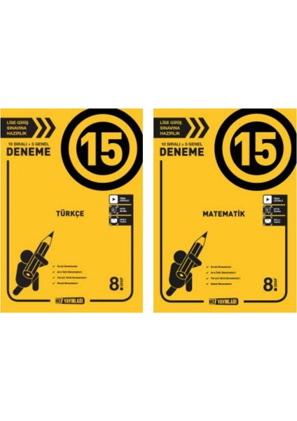 8. Sınıf LGS Türkçe Matematik 15'li Deneme Seti
