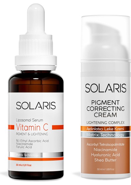 C Vitamin Cilt Serumu 30 ml ve Aydınlatıcı Leke Kremi 50 ml