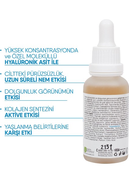 Nemlendirici Hyaluronik Asit Cilt Bakım Serumu 30 ml x 2 Adet (Hyaluronic Acid ve B5)