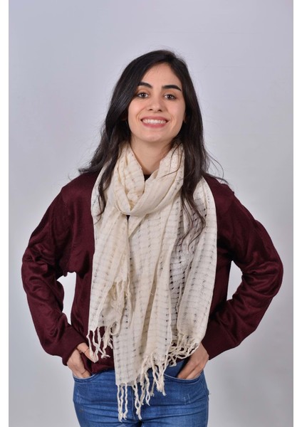 El Dokuması Kadın Ham Ipek Şal