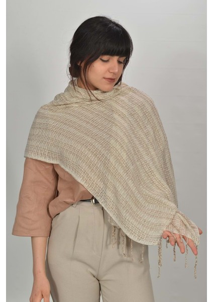 El Dokuması Kadın Ham Ipek Şal