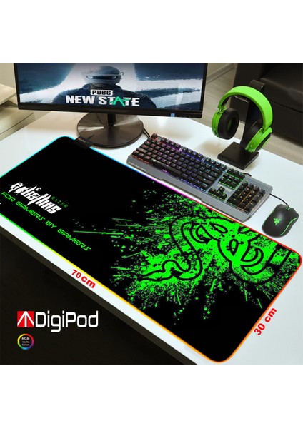 RGB Gaming Oyuncu Mousepad Kaymaz Taban 70 X 30 4mm Kalınlık RAZER