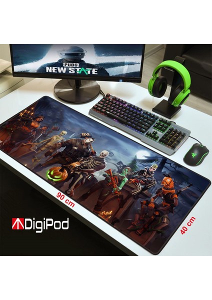 Gaming Oyuncu Mousepad 90X40 XXL Kaymaz Taban Dikişli FORTNİTE 4mm Kalınlık