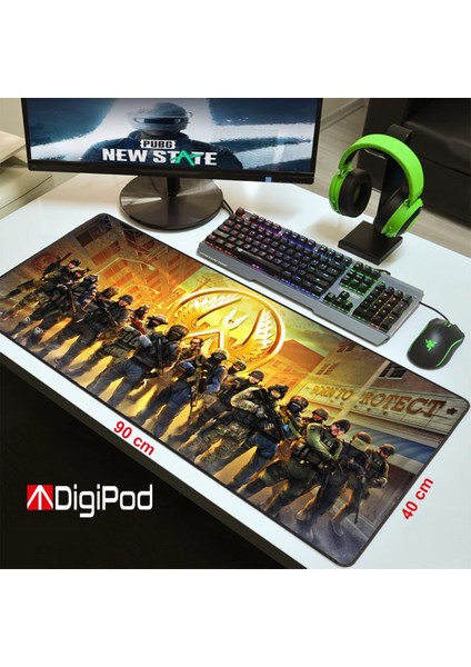 Gaming Oyuncu Mousepad 90X40 XXL Kaymaz Taban 4mm Kalınlık ORDU