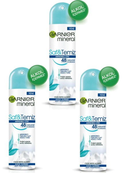 3'lü Set Anti Perspirant Kadın Deodorant Saf & Temiz 150 ml 3600542035132