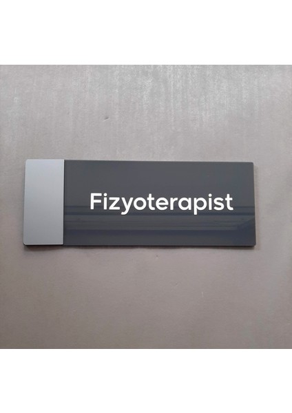 - Klasik Seri Fizyoterapist Kapı Isimliği Antrasit 24X9 cm