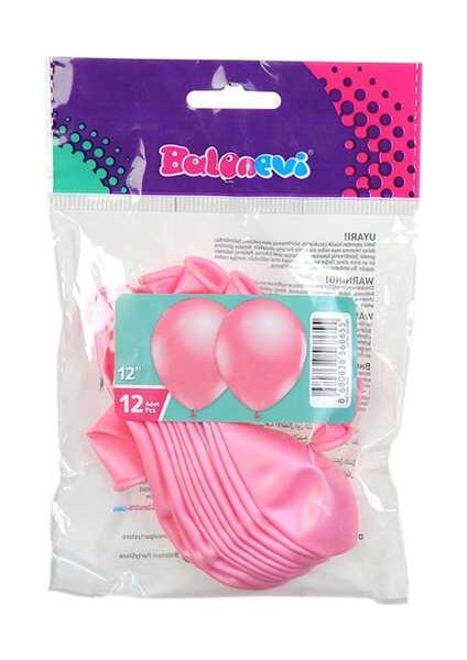 12 Inç12 Li Metalik Pembe Balon