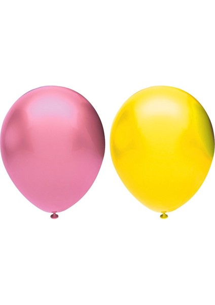 Metalik Balon Seti 20 Adet ( Pembe, Sarı)