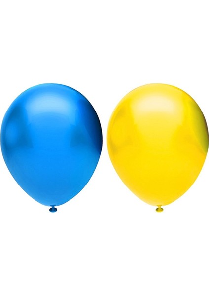 Metalik Balon Seti 30 Adet ( Koyu Mavi, Sarı)