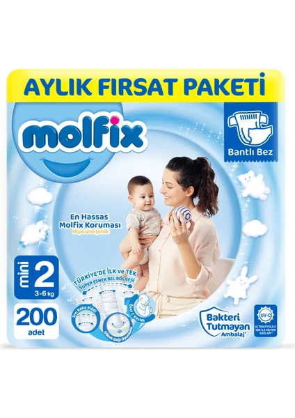 Bebek Bezi 2 Beden Mini Aylık Fırsat Paketi 200 Adet