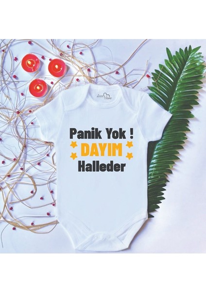 Bebek Baskılı Panik Yok Dayım Halleder Pamuklu Çıtçıtlı Body Zıbın