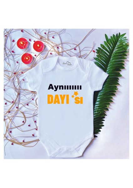 Bebek Baskılı Aynı Dayısı Pamuklu Çıtçıtlı Body Zıbın