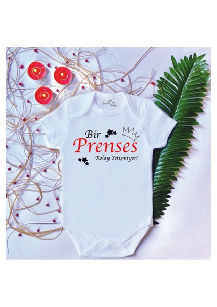 Bebek Baskılı Prenses Pamuklu Çıtçıtlı Body Zıbın