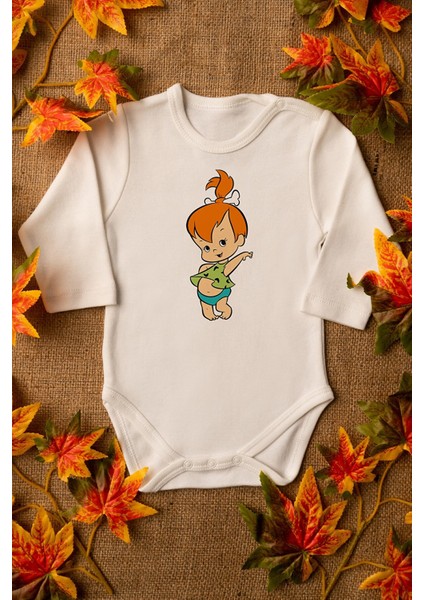 Kız Bebek Taş Devri Çakıl Bebek Organik Baskılı