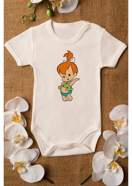 Kız Bebek Taş Devri Çakıl Bebek Organik Baskılı