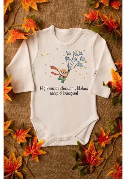 Küçük Prens Organik Baskılı Pamuklu Ekru