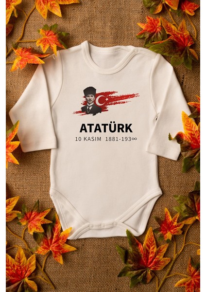Atatürk 10 Kasım Bebek Body Zıbın Organik