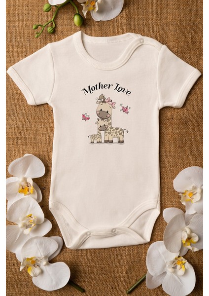 Mother Love Anne ve Yavru Zürafa Organik Baskılı