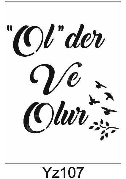 Yazı Desenler Stencil Şablon 25X25 YZ-107