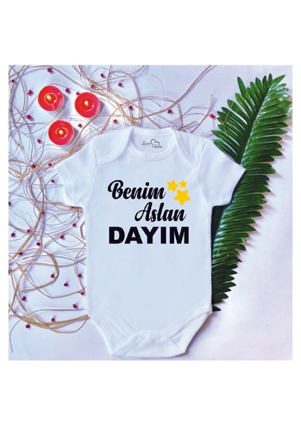 Unisex Bebek Baskılı Benim Dayım Başka Pamuklu Çıtçıtlı Body Zıbın