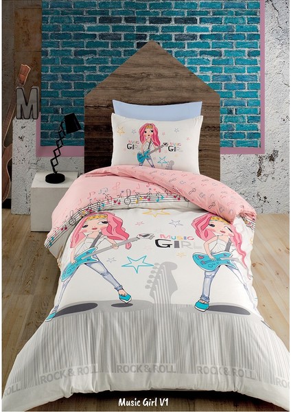 Music Girl Ranforce Lü Kız Genç Odası Nevresim Takımı (160220 cm)