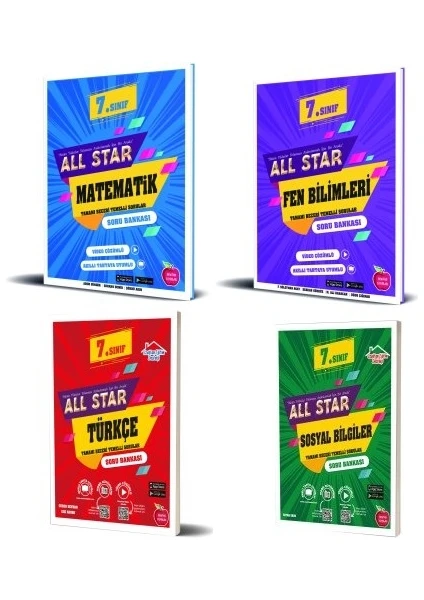 Newton Yayınları 7. Sınıf Matematik + Fen Bilimleri + Türkçe + Sosyal Bilgiler All Star Soru Bankası 4 Kitap