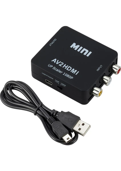 3C Store Rca Av/cvsb L/r Video - HDMI Uyumlu Av Ölçekleyici Adaptör Hd Video Dönüştürücü Kutusu 1080P Ntsc Pal Desteği (Yurt Dışından)