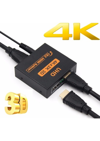 4K HDMI Uyumlu Bölücü Full Hd 1080P Video Hd Anahtar Değiştirici 1x2 1x4 Hdtv DVD Ps3 Xbox Için Çift Ekran (Yurt Dışından) fırsatları