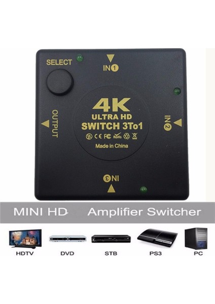 4K Değiştirici HDMI Uyumlu Bölücü 4k*2k 3D Mini 3 Bağlantı Noktalı Hd Anahtarı DVD Hdtv Xbox Ps3 Ps4 1080P Için 3'ü 1 Arada Bağlantı Noktası Hub (Yurt Dışından) fiyatları
