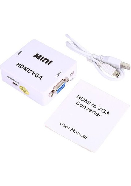 1080P HDMI Uyumlu VGA Dönüştürücüye Ses Adaptörü Konnektörlü Pc Dizüstü Tv Kutusu Bilgisayar Ekran Projektörü (Yurt Dışından)