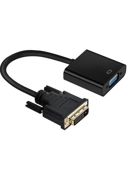 Aktif DVI - VGA Adaptörü Erkek - Dişi Video Dönüştürücü DVI 24 1 25 Pinli Dvi-D - VGA Adaptör Kablosu (Yurt Dışından)