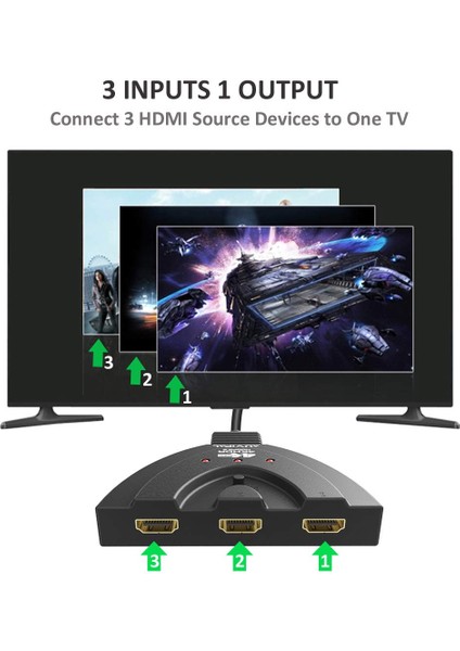 4K 60hz HDMI Uyumlu Switcher Switch Selector Splitter, Hdtv DVD Tv Kutusu Z2 Xbox Ps4 Için Hub ile (Yurt Dışından)