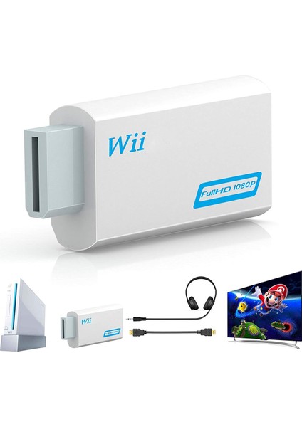 Full Hd 1080P Wii - HDMI Uyumlu Dönüştürücü Adaptör WII2HD Dönüştürücü Pc Hdtv Monitör Ekranı Için 3.5mm Ses (Yurt Dışından)