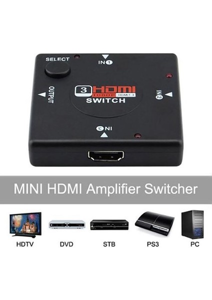 3 Port HDMI Uyumlu Anahtar Değiştirici Hd Splitter Hd Port Için Hdtv 1080P Video Dv Hdtv 1080P Vedio HDMI Kablosu R (Yurt Dışından) fiyatları