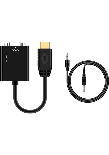 Hd 1080P HDMI Uyumlu VGA Kablosu Dönüştürücü ile Ses Hd'den Vga'ya Kadın Dönüştürücü Adaptörü Tablet Dizüstü Pc Tv Için (Yurt Dışından)