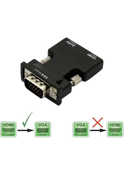 HDMI Uyumlu Kadın - VGA Erkek Dönüştürücü, Ses Adaptörü Desteği ile Multimedya Için 1080P Sinyal Çıkışı (Yurt Dışından)