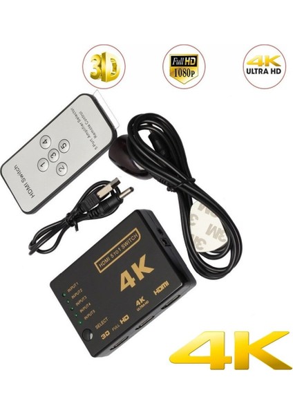 5x1 Bağlantı Noktası HDMI Uyumlu Anahtar Değiştirici Bağlantı Noktası 1080P Video DVD Psp Hdtv Için 4KX2K Hub UHD Adaptör Conventer (Yurt Dışından) modelleri