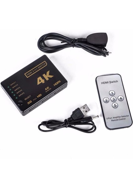 5x1 Bağlantı Noktası HDMI Uyumlu Anahtar Değiştirici Bağlantı Noktası 1080P Video DVD Psp Hdtv Için 4KX2K Hub UHD Adaptör Conventer (Yurt Dışından) indirimleri