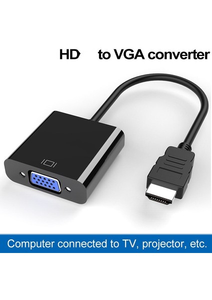 HDMI Uyumlu - VGA Adaptör Kablosu HDMI Uyumlu - VGA 1080P Video Dönüştürücü Dijitalden Analoga Dizüstü Projektör Için (Yurt Dışından) fırsatları