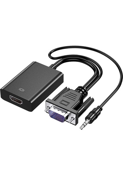 1080P VGA - HDMI Uyumlu Dönüştürücü Adaptör Kablosu, Ses Çıkışlı VGA Hd Adaptörü Pc Laptop Için Hdtv Projektöre (Yurt Dışından)
