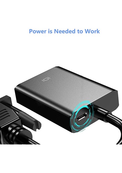 1080P VGA - HDMI Uyumlu Dönüştürücü Adaptör Kablosu, Ses Çıkışlı VGA Hd Adaptörü Pc Laptop Için Hdtv Projektöre (Yurt Dışından)