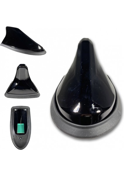 Oto Balık Sırtı Anten Elektrikli Köpekbalığı Balina Tavan Anteni Siyah